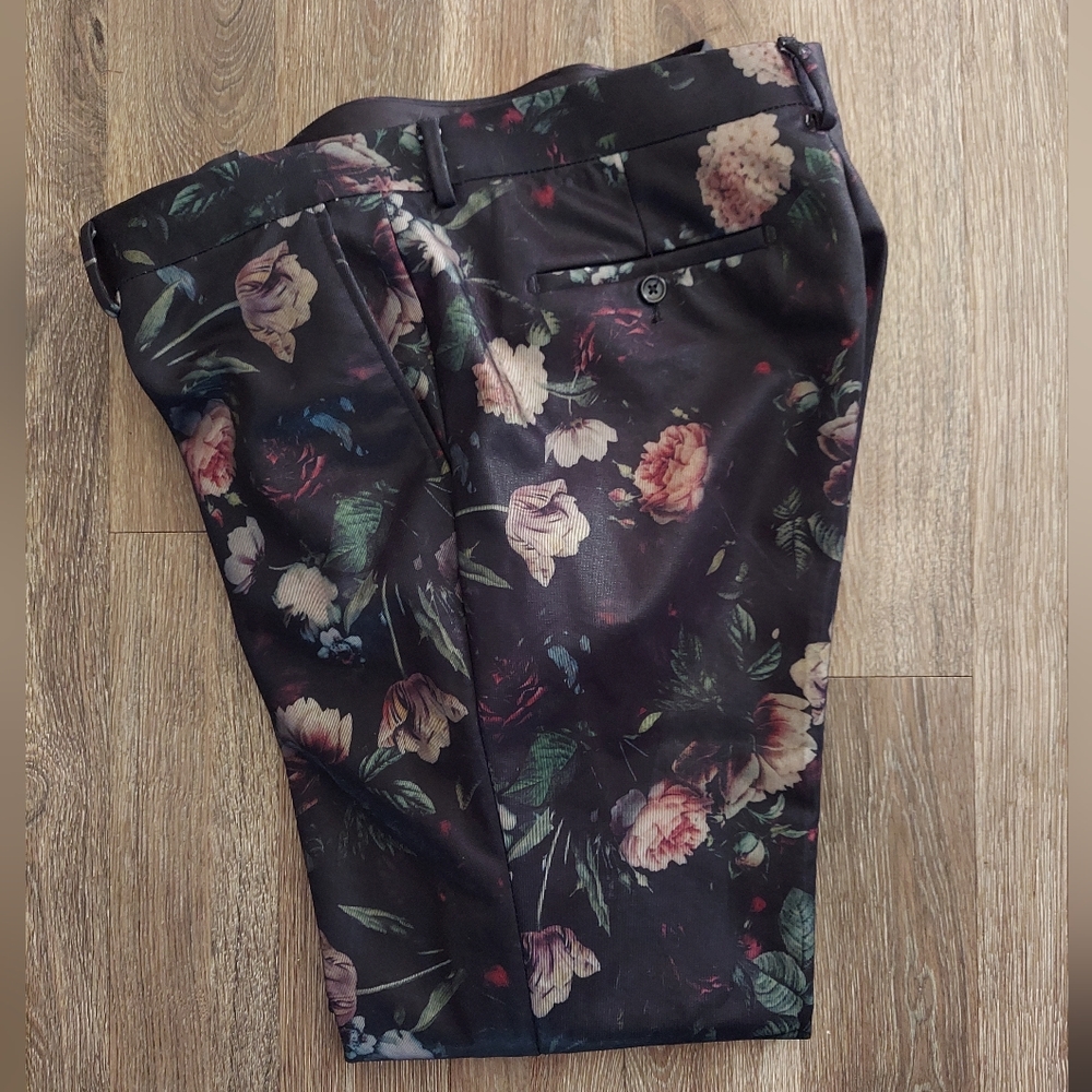 Floral Black Men's Pants